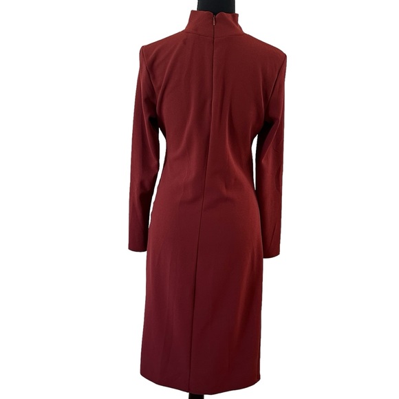 Chelsea 28 Women’s Mock-neck Long Sleeves Midi Dress Burnt Orange Size S - Picture 3 of 7